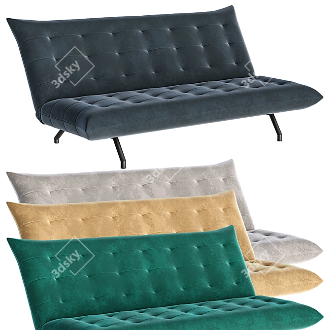 Versatile Sofa Bed with Meshsmooth Modifier 3D model image 1