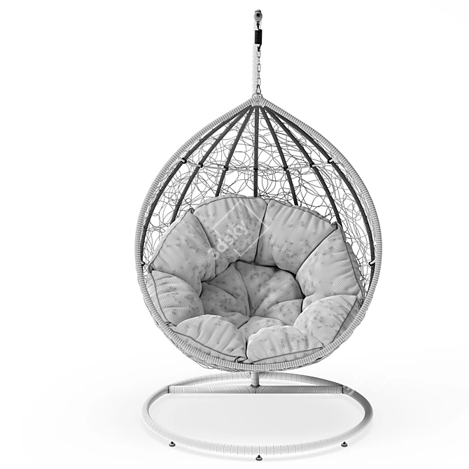 Cozy Cocoon Chair: Stylish Comfort in Compact Design 3D model image 4