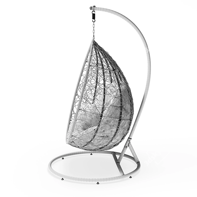 Cozy Cocoon Chair: Stylish Comfort in Compact Design 3D model image 5