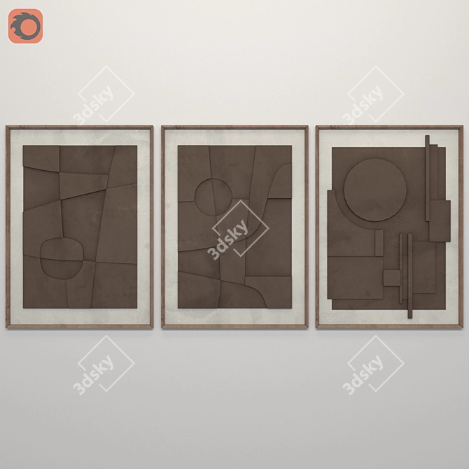 Elegant Art Frame Set 3D model image 5