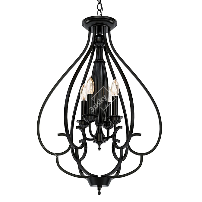 Bronze Foyer Chandelier  Dunnell 18 3D model image 1