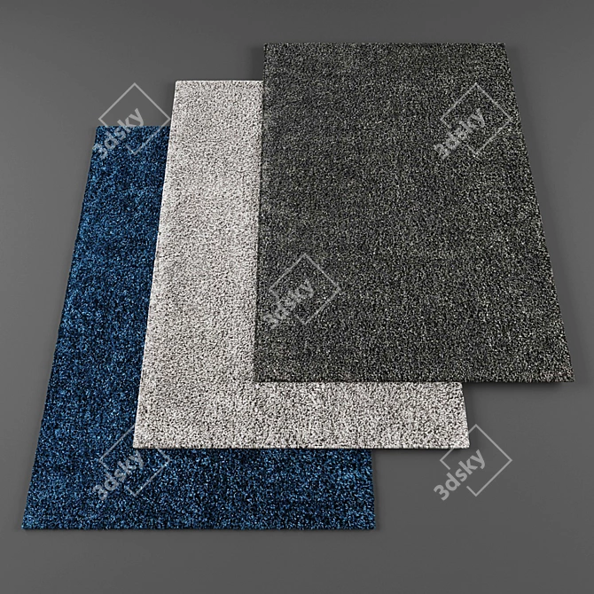 7-Piece Carpet Set with Textures 3D model image 1