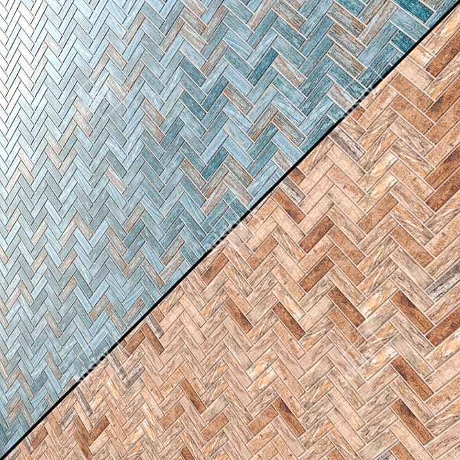 Inwood Herringbone Mosaic Tiles- 6 Stunning Colors! 3D model image 2
