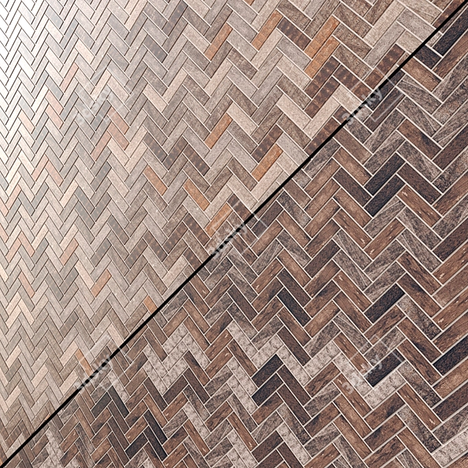 Inwood Herringbone Mosaic Tiles- 6 Stunning Colors! 3D model image 3