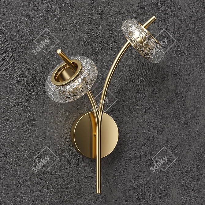 Elegant Brass Wall Sconce 3D model image 2