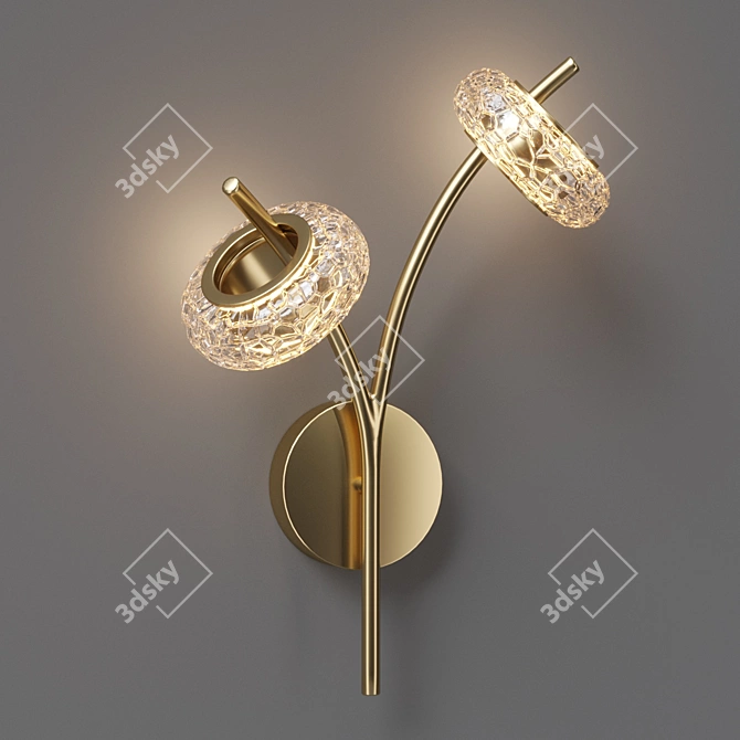 Elegant Brass Wall Sconce 3D model image 3