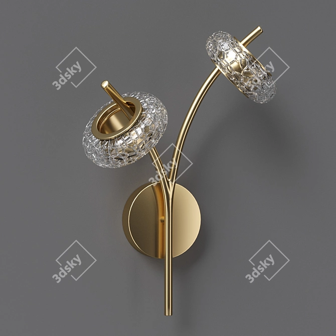 Elegant Brass Wall Sconce 3D model image 4