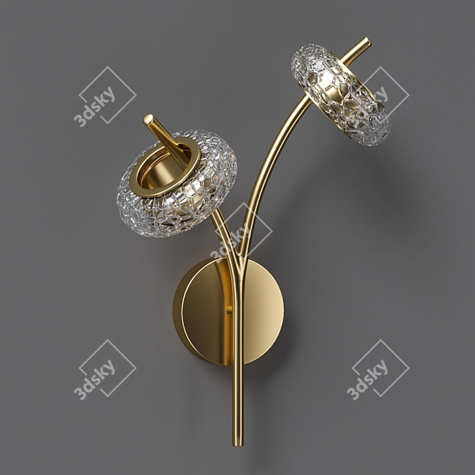 Elegant Brass Wall Sconce 3D model image 6