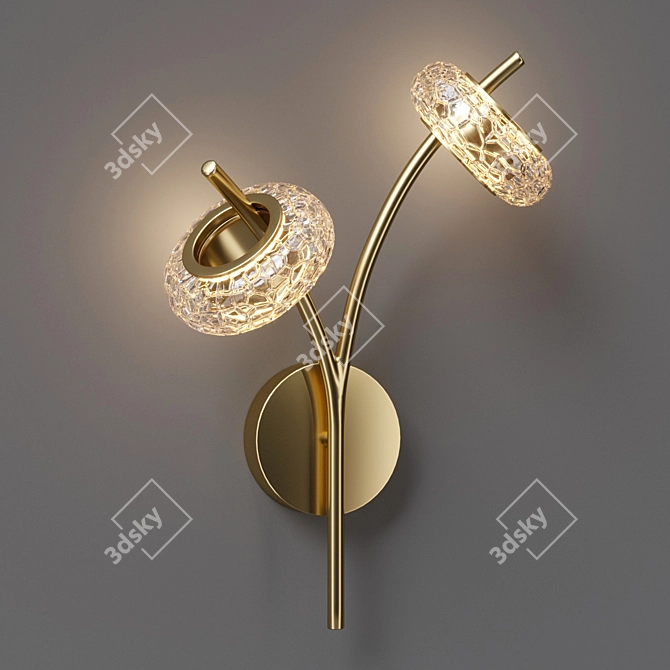 Elegant Brass Wall Sconce 3D model image 7