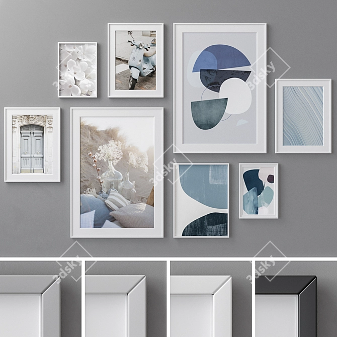 Modern Abstract Photo Frames Set 856 3D model image 1