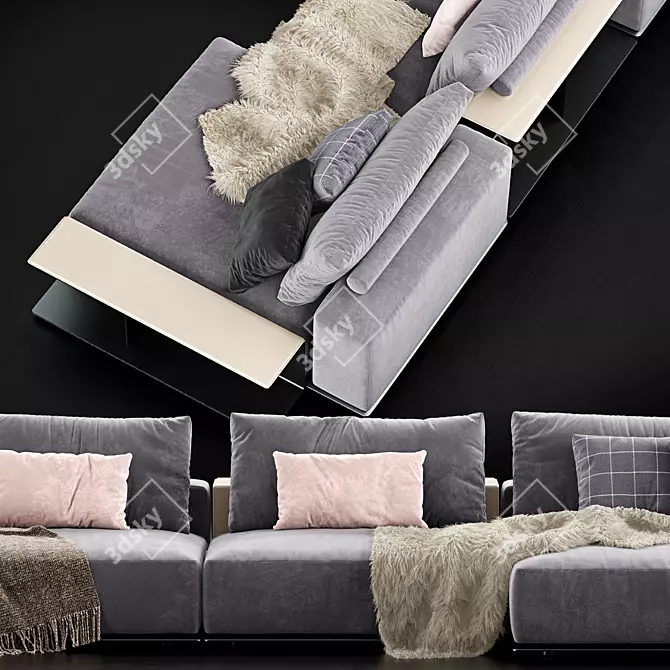 Sleek Westside Sofa by Poliform 3D model image 5