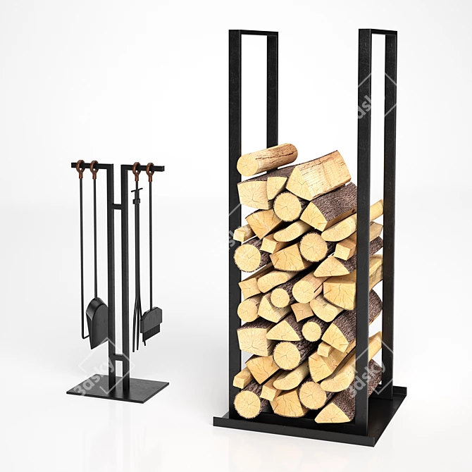 Fireside Bliss: Premium Fireplace Accessories 3D model image 5