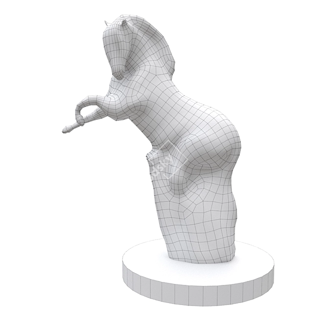 Equestrian Stone Sculpture 3D model image 4