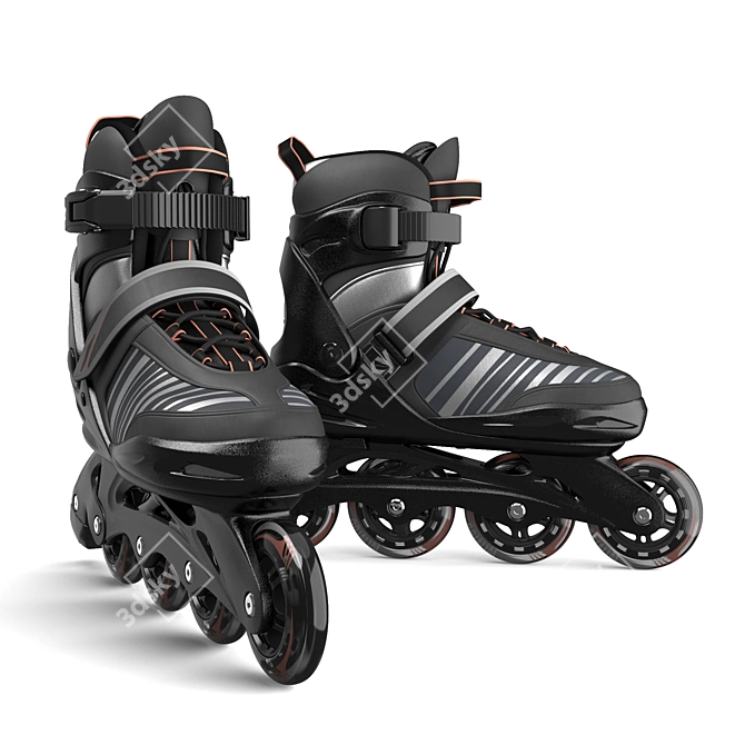 Realistic Inline Skate Model 3D model image 2