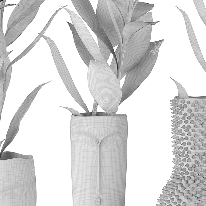 Elegant Lily Vase 3D model image 11