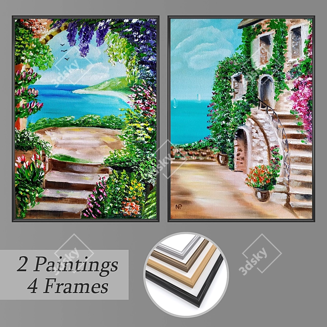 Versatile 2-Piece Wall Art Set 3D model image 1