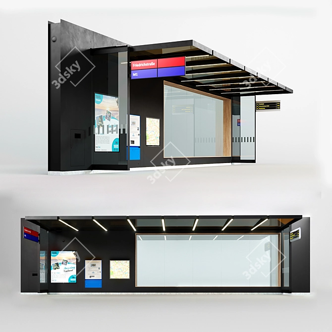 EuroTram Stop 3D model image 1