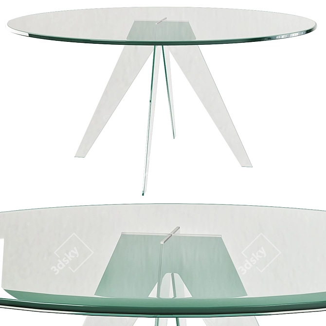 Elegant Alister Glass Table 3D model image 1