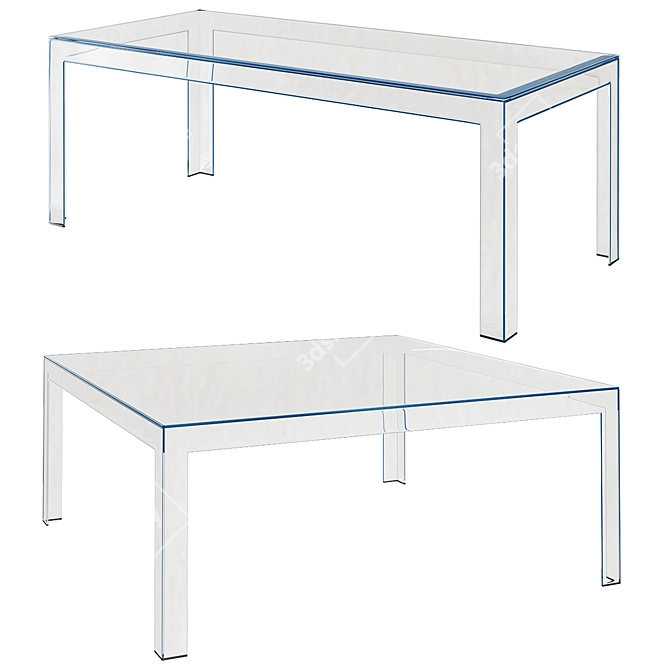 Modern Atlantis Glass Table 3D model image 1