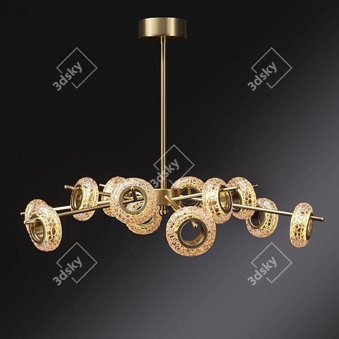 Elegant Metal and Glass Monaco Lamp 3D model image 1