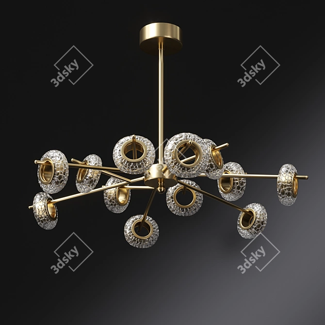 Elegant Metal and Glass Monaco Lamp 3D model image 2