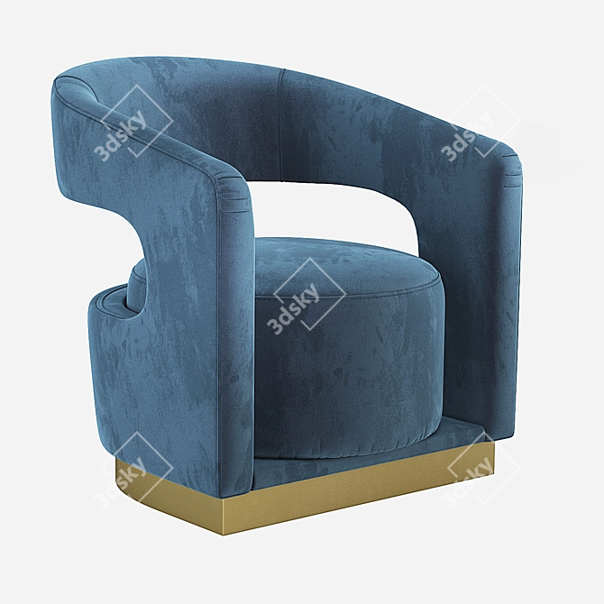 Ellen Accent Chair: Velvet Elegance 3D model image 1