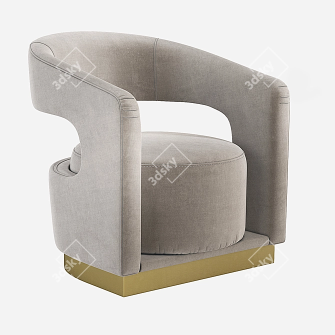 Ellen Accent Chair: Velvet Elegance 3D model image 2