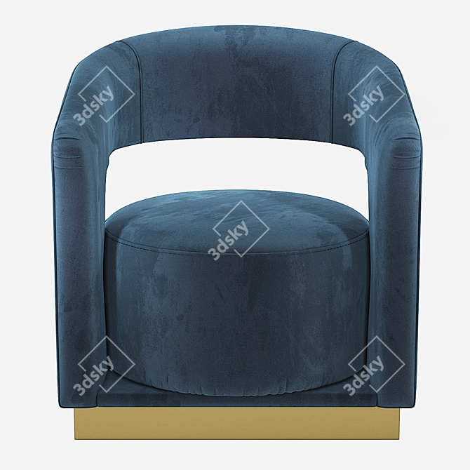 Ellen Accent Chair: Velvet Elegance 3D model image 4