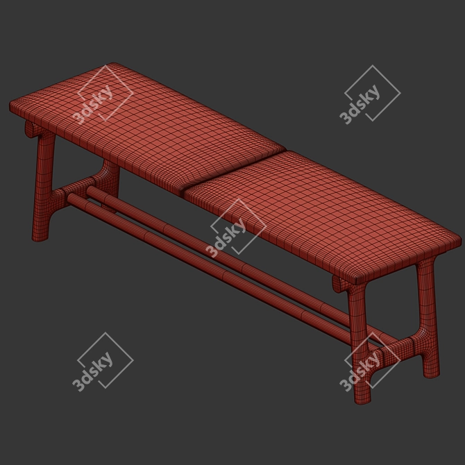 Sleek and Stylish Fushimi Bench 3D model image 3