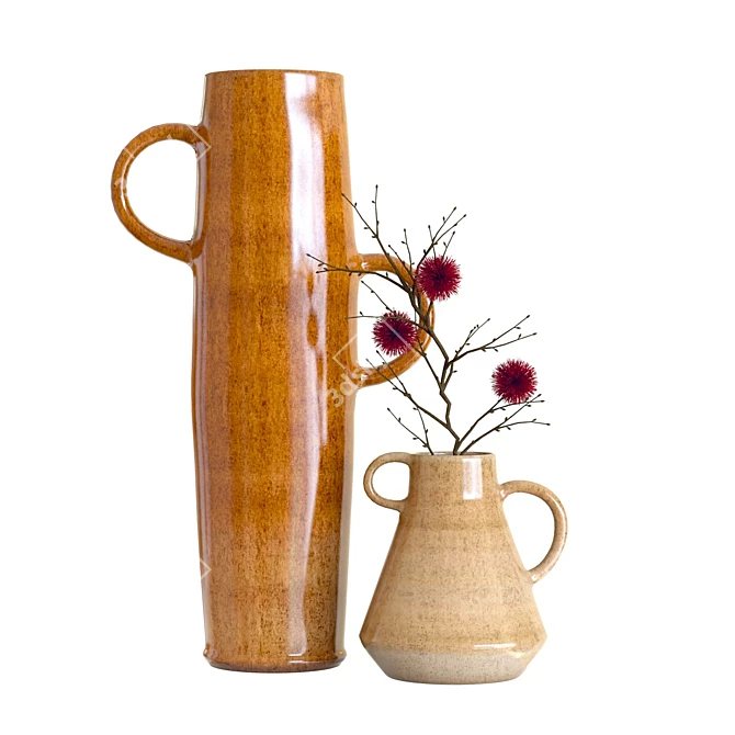 Elegant Crate & Barrel Vases 3D model image 1