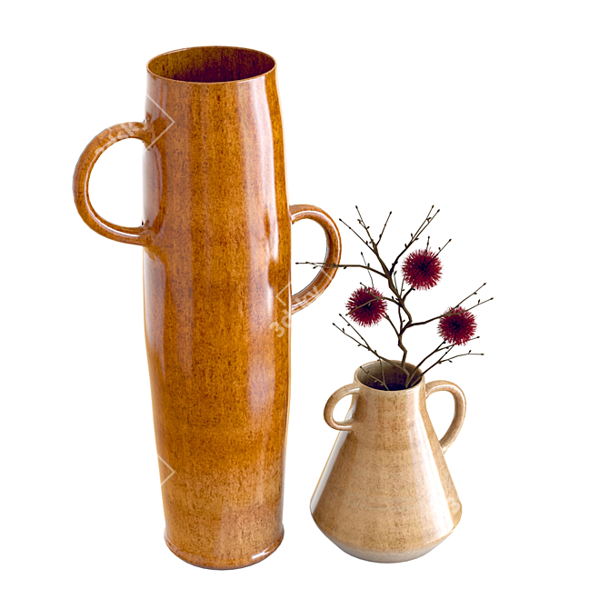 Elegant Crate & Barrel Vases 3D model image 3