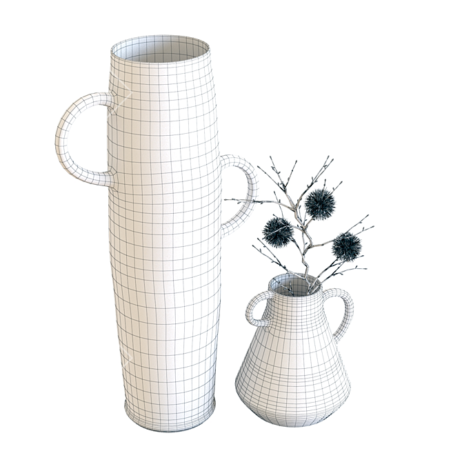 Elegant Crate & Barrel Vases 3D model image 4