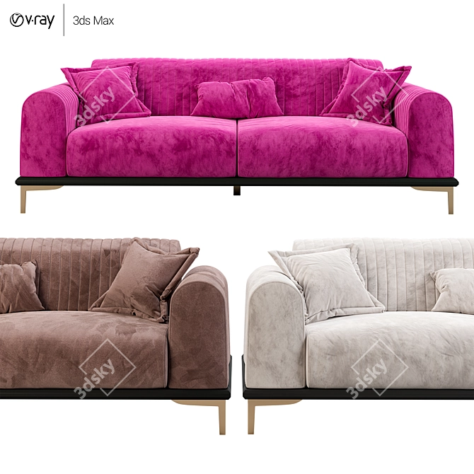Meridian Sofa: Modern Elegance for Your Home 3D model image 1