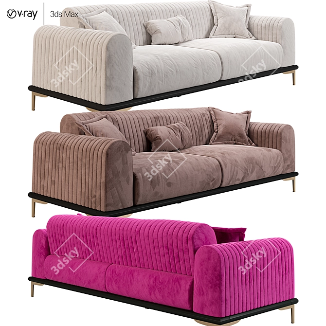 Meridian Sofa: Modern Elegance for Your Home 3D model image 2