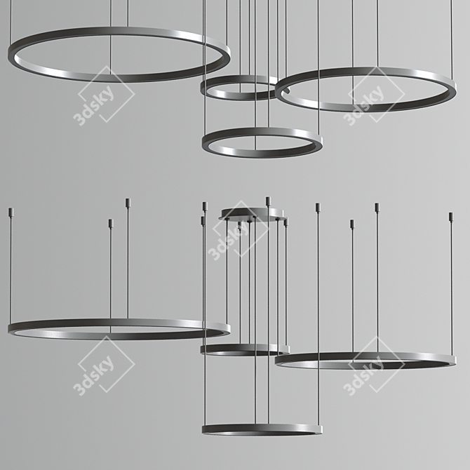 Elegant Melania Pendant: Modern Circular Design 3D model image 2