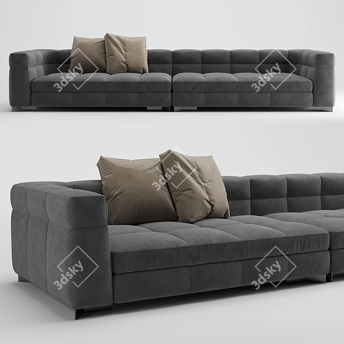 Sleek and Stylish Minotti Blazer Sofa 3D model image 1