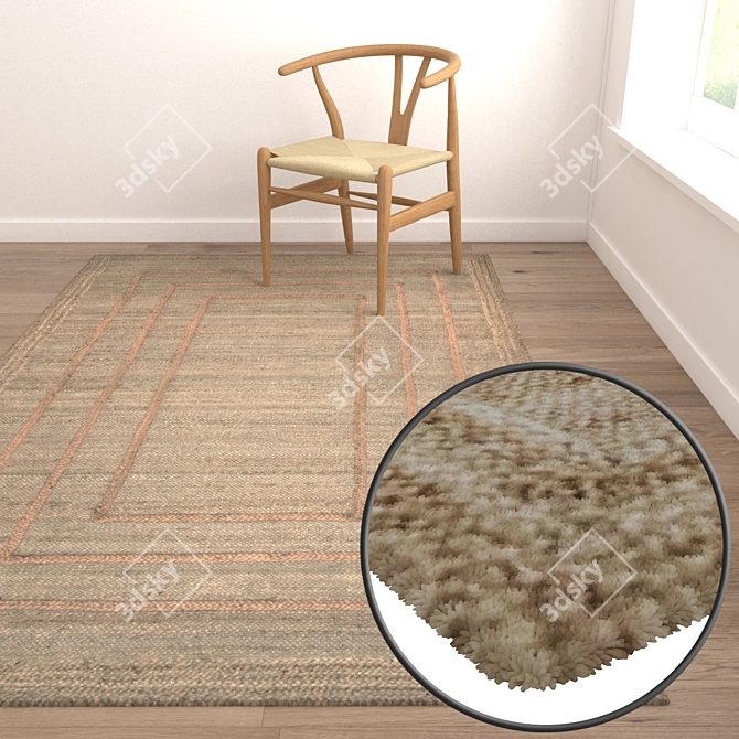 Luxury Carpet Set High-Quality Textures 3D model image 5