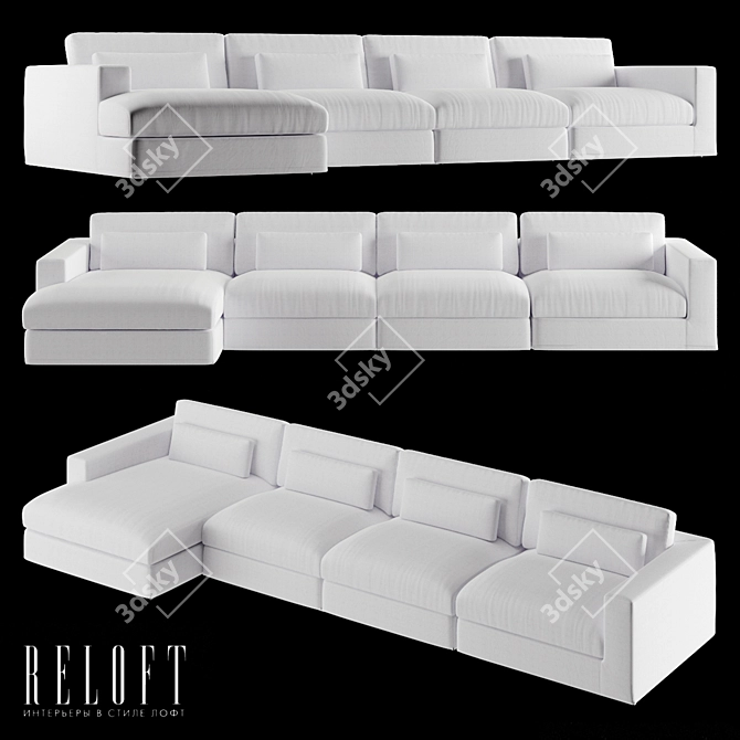 Luxe Lugano Modular Sofa 3D model image 1