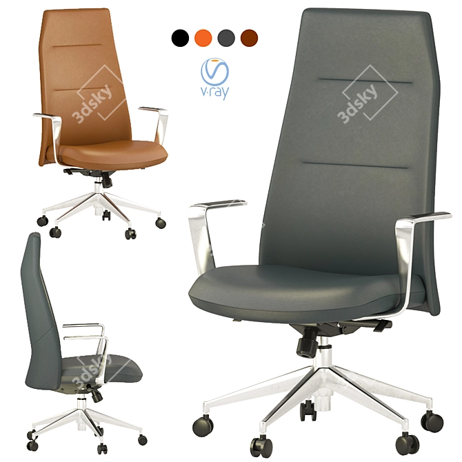 ErgoFlex Leather Office Chair 3D model image 1