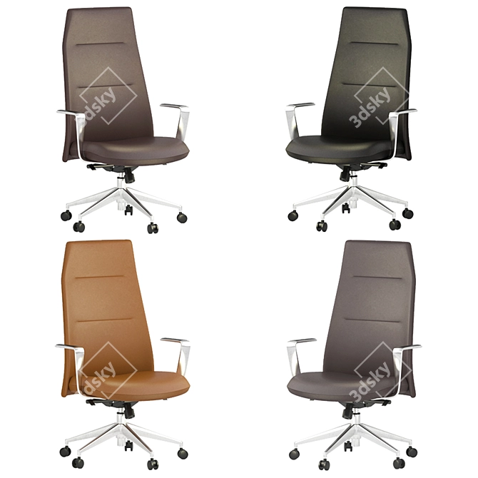 ErgoFlex Leather Office Chair 3D model image 3