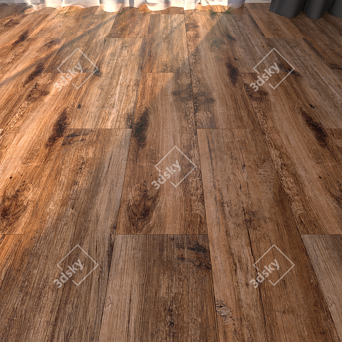 Yurtbay Ashford Oxide: Multi-Texture Wood Tiles 3D model image 1