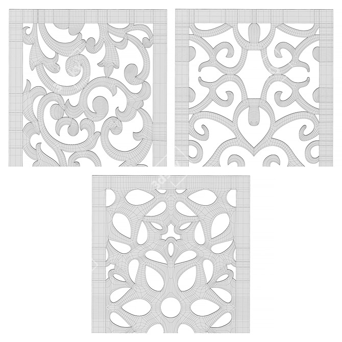 Home Decor Carved Panel Set 3D model image 5