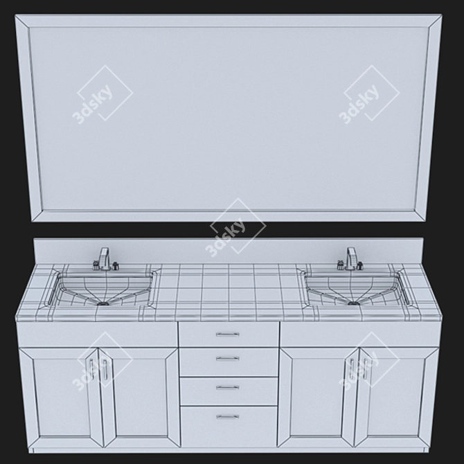 Sleek Storage Solution for Toilets 3D model image 4