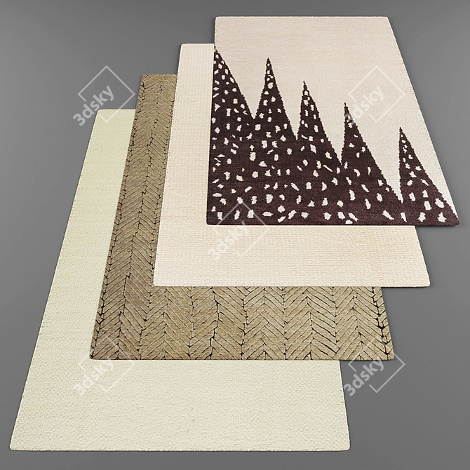 Modern Style Rug Set 3D model image 1