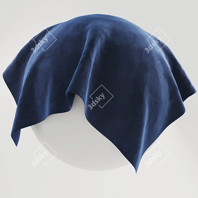 Soft Blue Velour Fabric 3D model image 1