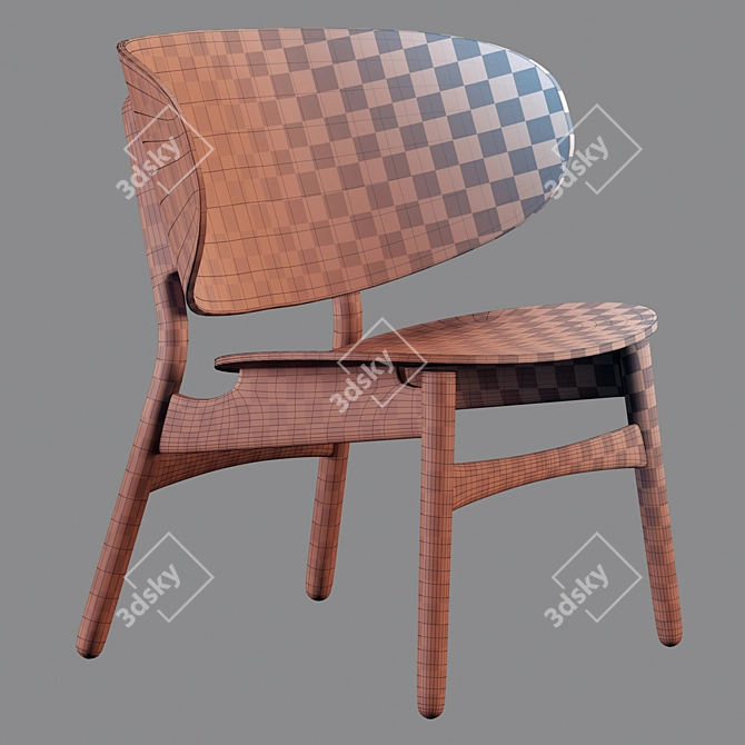Vintage Scandinavian Design Easy Chair 3D model image 2