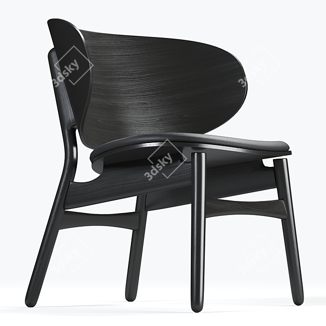 Vintage Scandinavian Design Easy Chair 3D model image 3