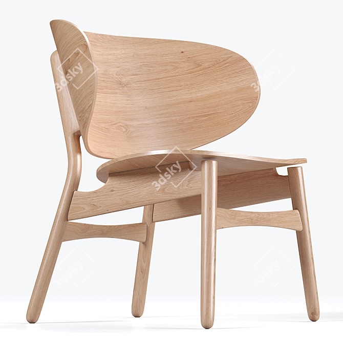 Vintage Scandinavian Design Easy Chair 3D model image 4