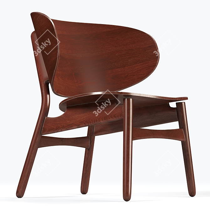 Vintage Scandinavian Design Easy Chair 3D model image 5