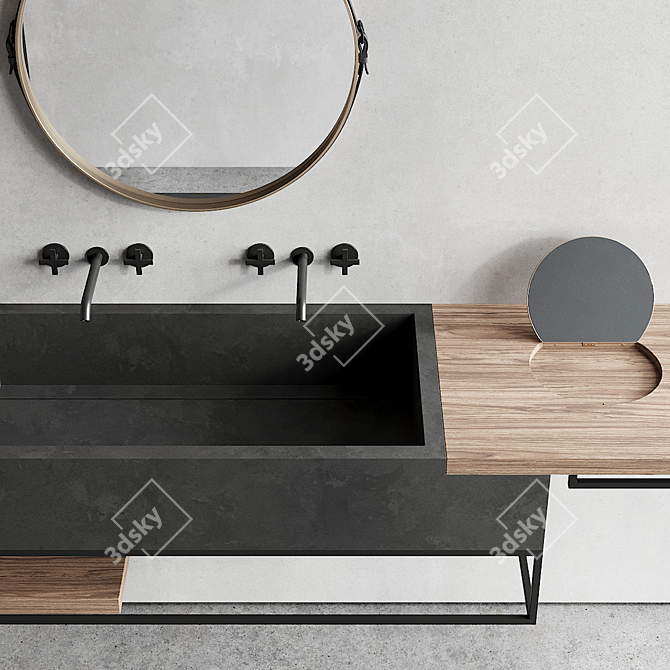 Italgraniti ACQUA B - Wall-Mounted Porcelain Vanity 3D model image 3